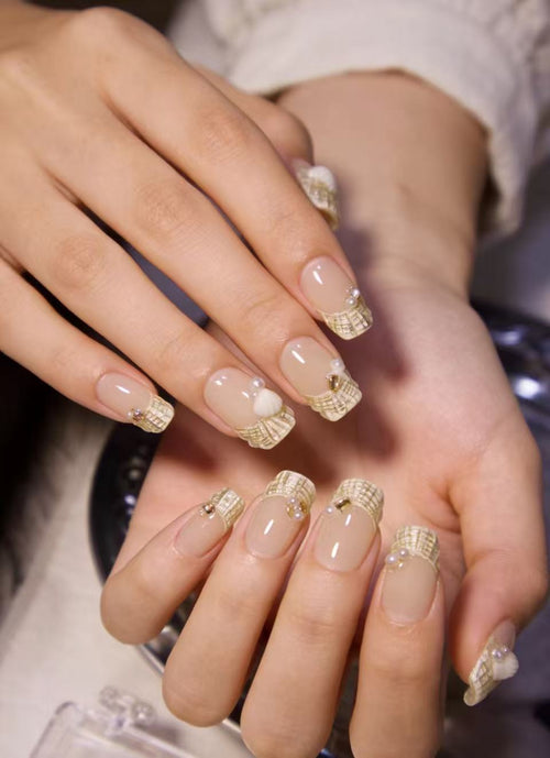 100% Hand-Painted 3D Floral & Fantasy Press-On Nails | Whimsical Reusable Fake Nails Kit