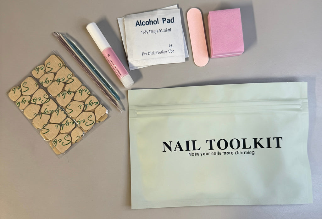 100% Hand-Painted 3D Floral & Mermaid Wave Press-On Nails | Whimsical Gradient Fake Nails Kit